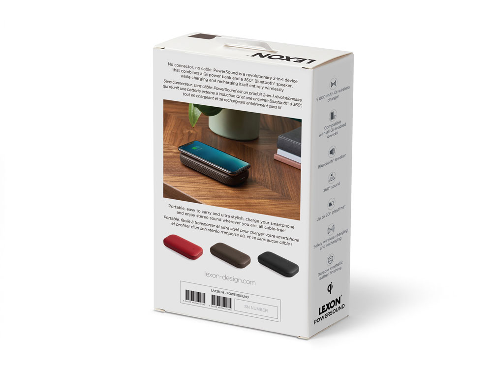 Внешний аккумулятор с беспроводной колонкой Powersound, черный-14