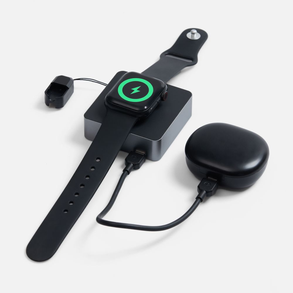 Внешний аккумулятор с беспроводной зарядкой Aura Power 5000 мАч, серый-2