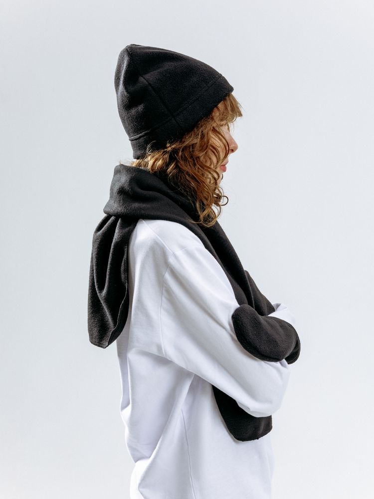 Шапка Fleecy, черная-3