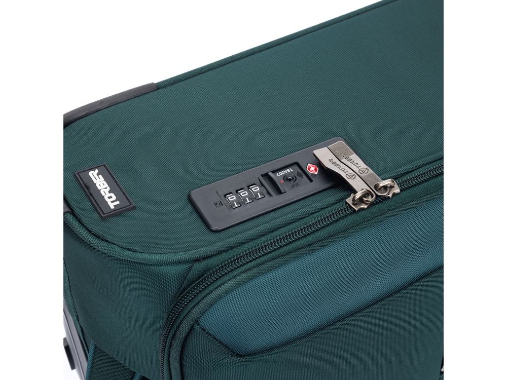 Чемодан TORBER СЕЙД, тёмно-зелёный, нейлон 600D, 36,5 х 19 х 54 см, 32 л-8