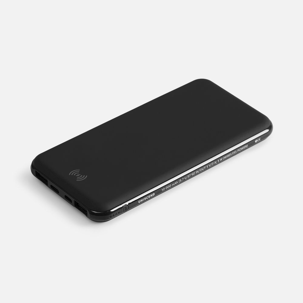 Аккумулятор с беспроводной зарядкой All Day Wireless, 10000 мАч, черный-0