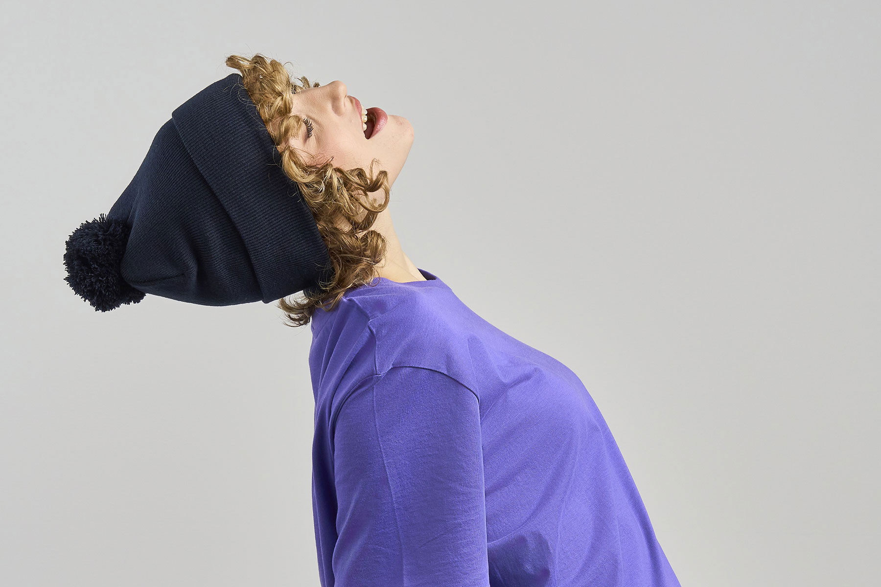 Шапка вязаная  двойная Wind-S с помпоном, оливковый-4