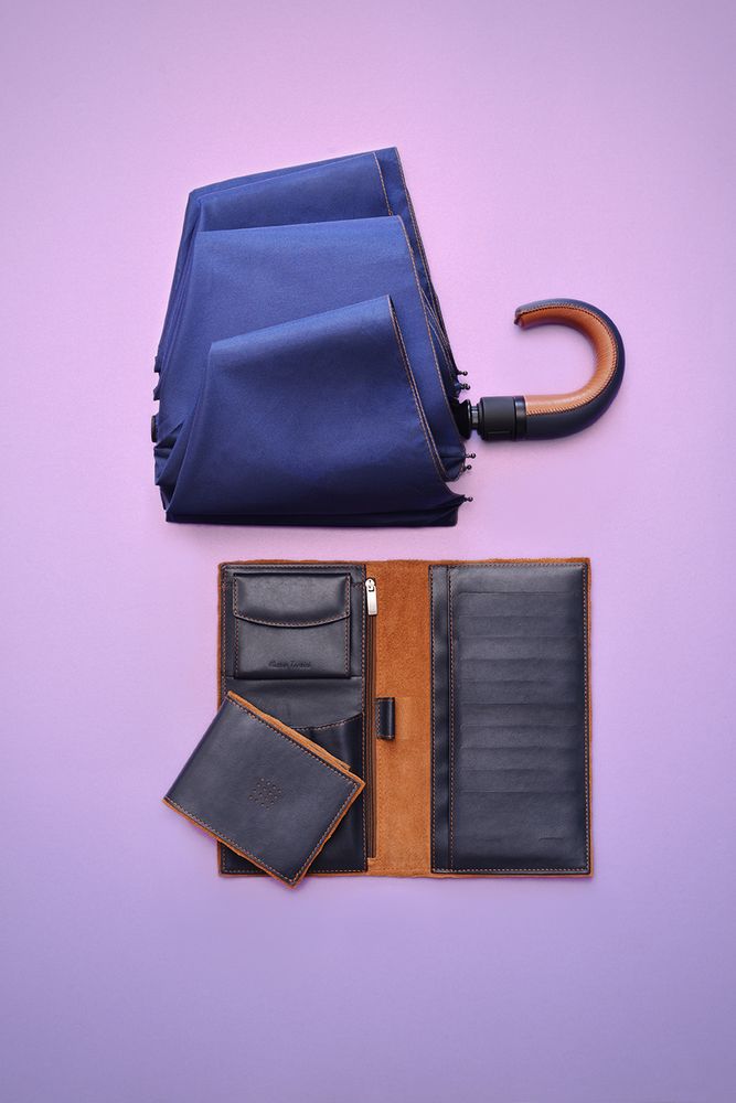 Складной зонт Palermo, темно-синий-3