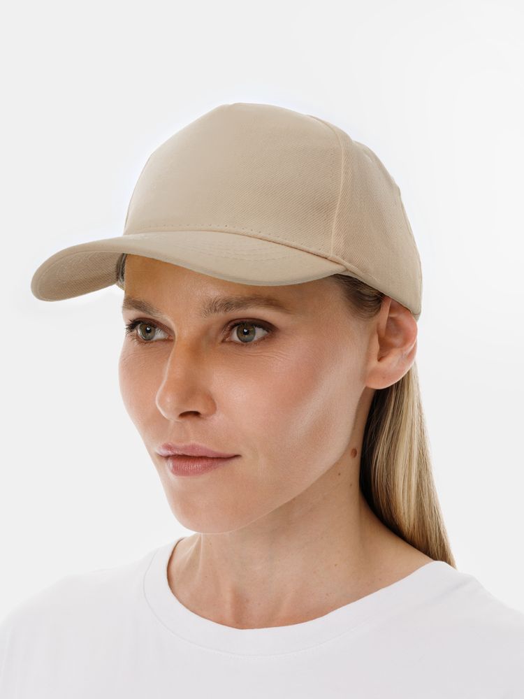 Бейсболка Long Beach, бежевая-5