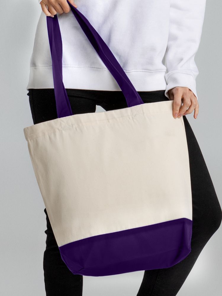 Холщовая сумка Shopaholic, фиолетовая-6