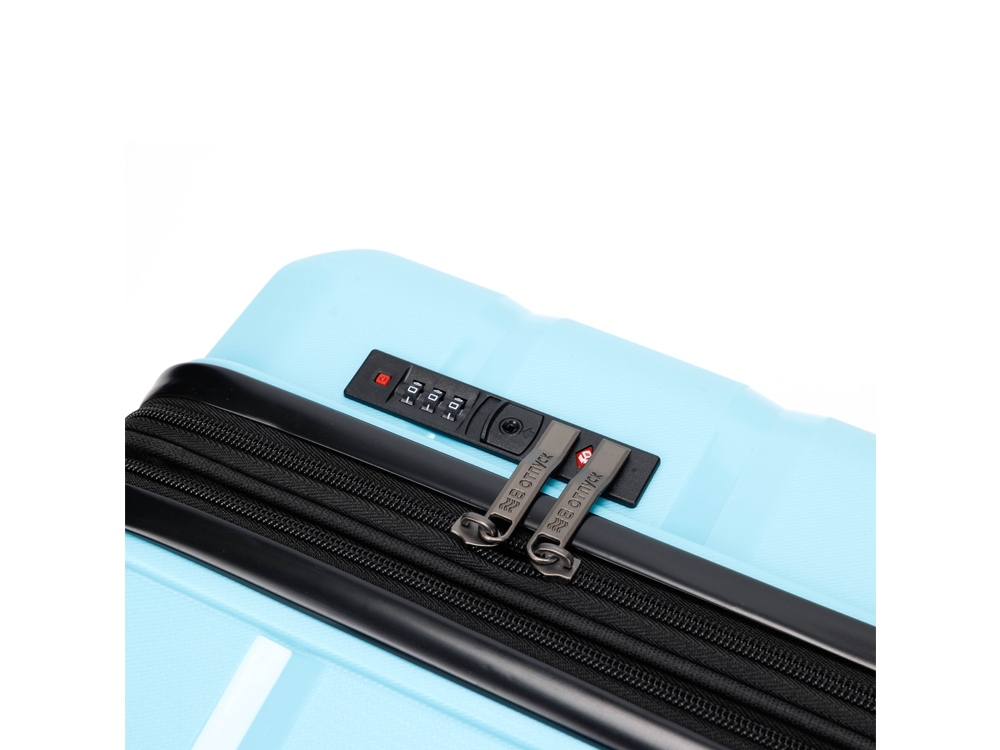 Чемодан TORBER В Отпуск, бирюзовый, полипропилен, 33 х 22 х 53 см, 35 л-5