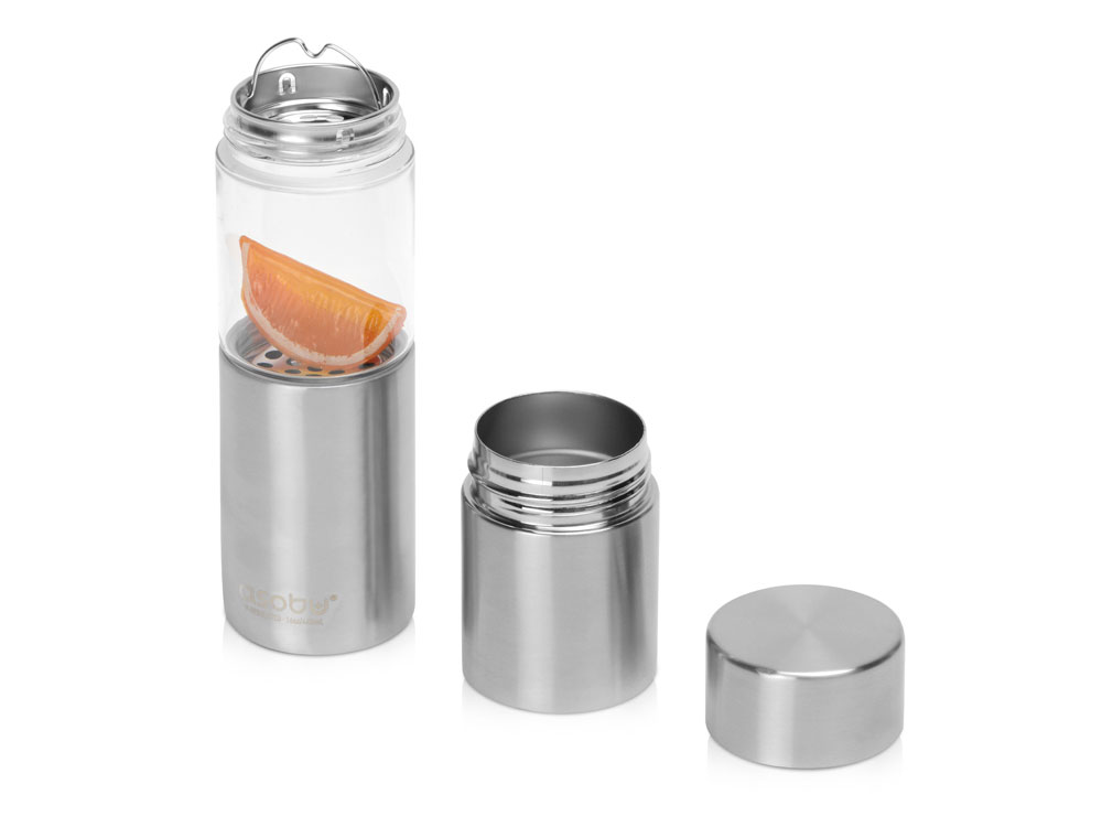 Бутылка для воды FLAVOUR U SEE, 460 мл, серебристый-1