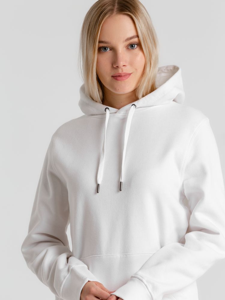 Толстовка с капюшоном унисекс King, белая-3