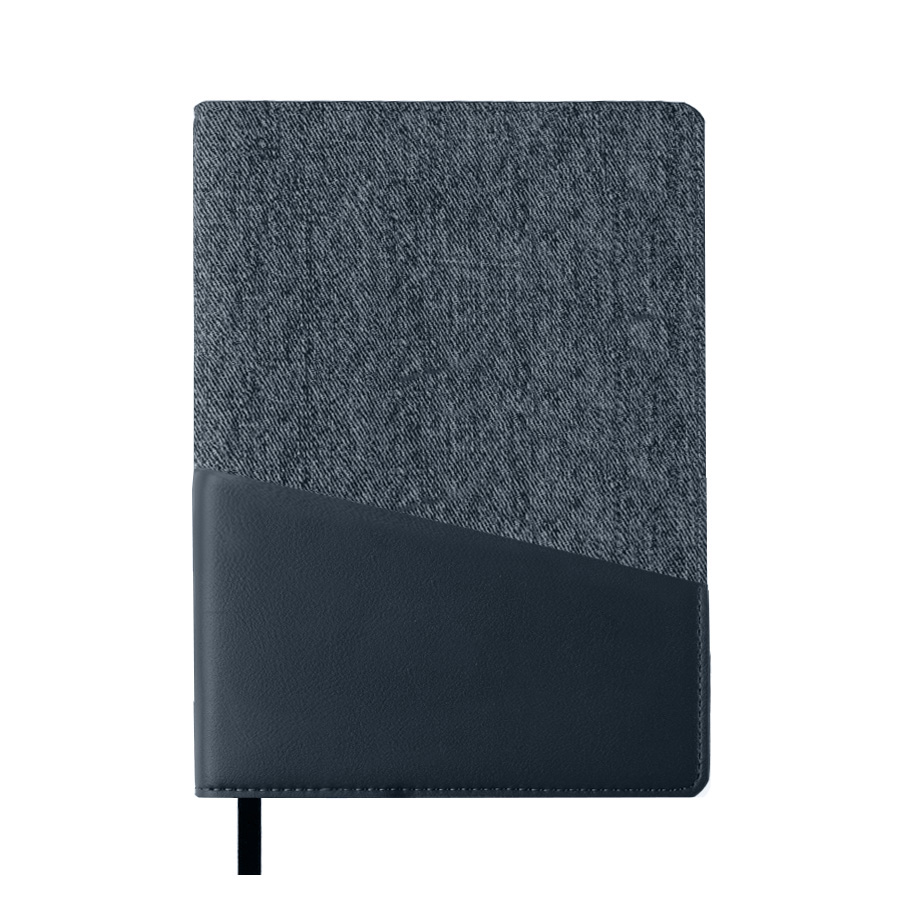 Ежедневник недатированный DENIM, синий, формат А5, блок в линейку, синий-1