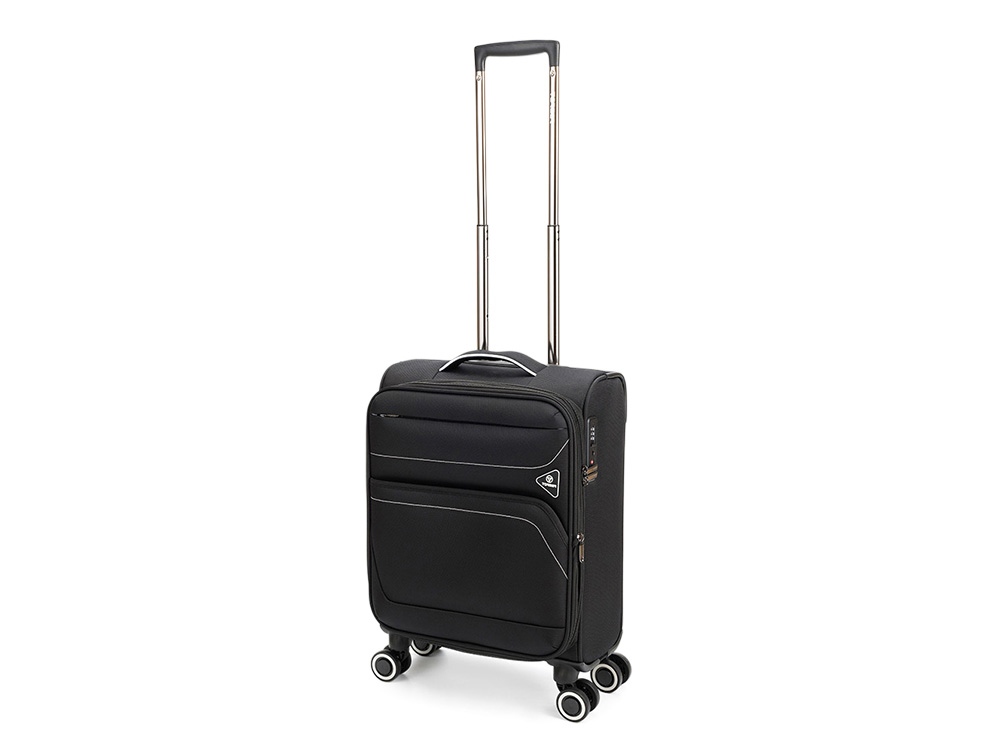 Чемодан TORBER НЕРО, чёрный, переработанный ПЭТ, 40 х 20 х 55 см, 37 л-0