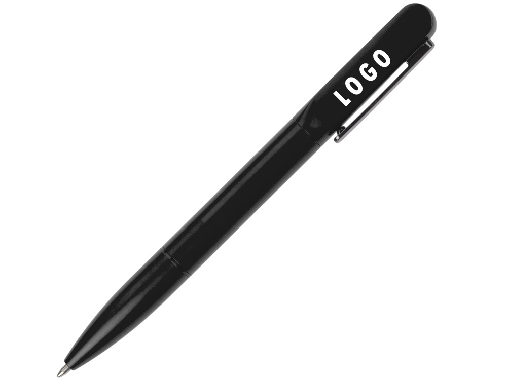 Металлическая шариковая ручка со светящимся логотипом Illuminata, черный-0