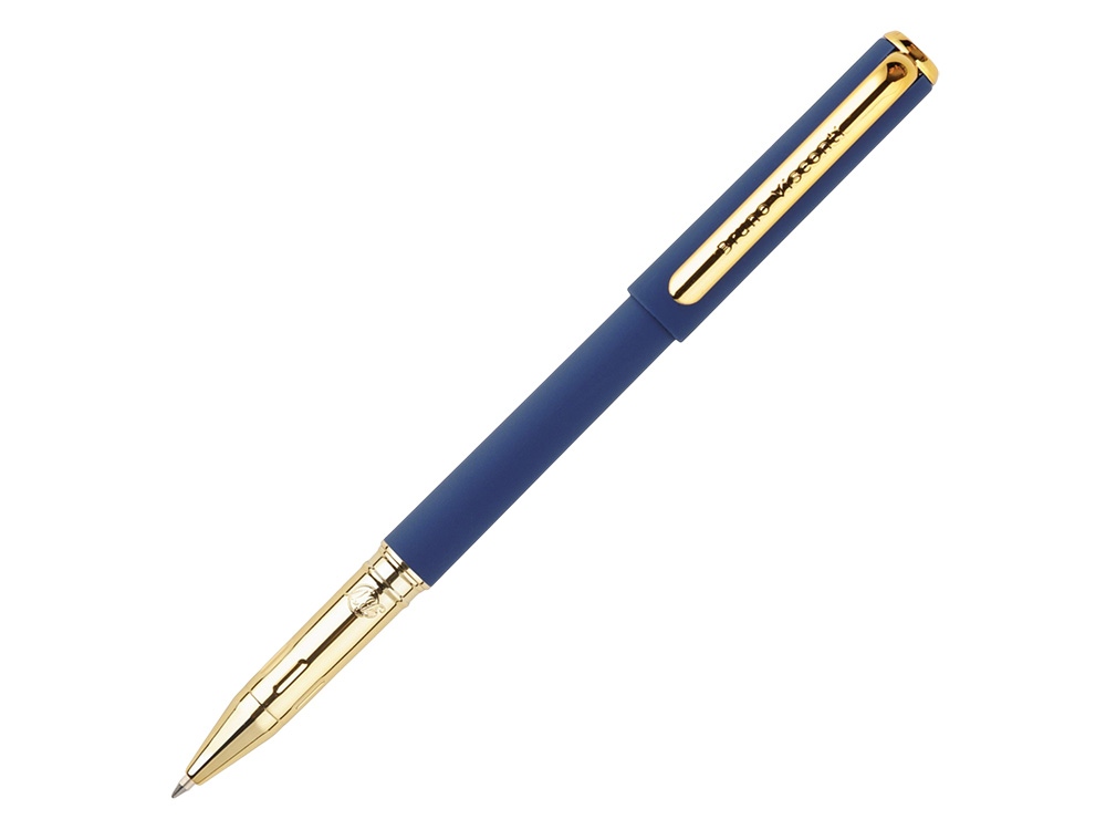 Ручка пластиковая шариковая Parliament, 0,7 мм, синие чернила, темно-синий/золотистый-0