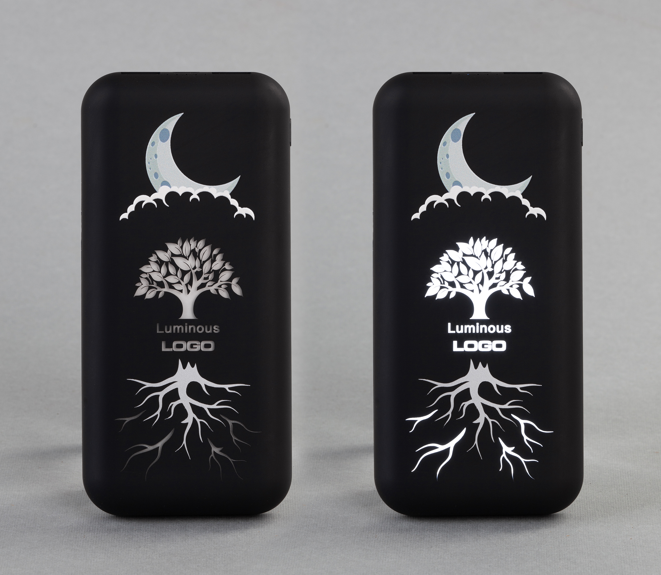 Беспроводное зарядное устройство "Sticky SOFTTOUCH", 10000 mAh с подсветкой логотипа и присосками-3