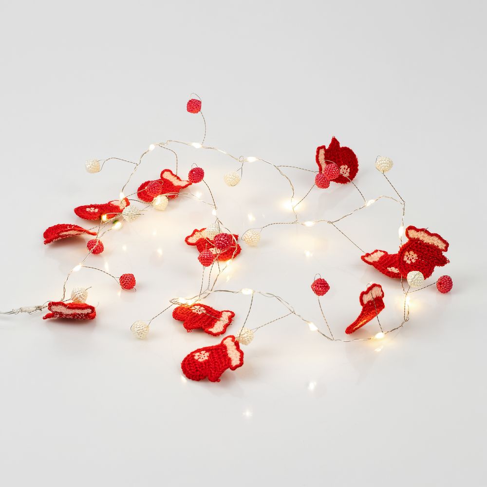 Гирлянда Merry Mittens, красная-1