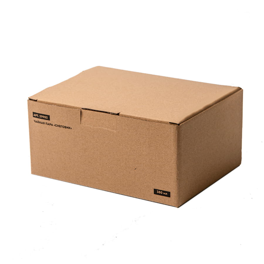 Чайная пара СНЕГОВИК с крышкой, белый, черный-6