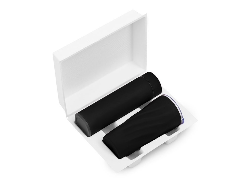 Подарочный набор FAMILY с термосом и термокружкой, черный-1