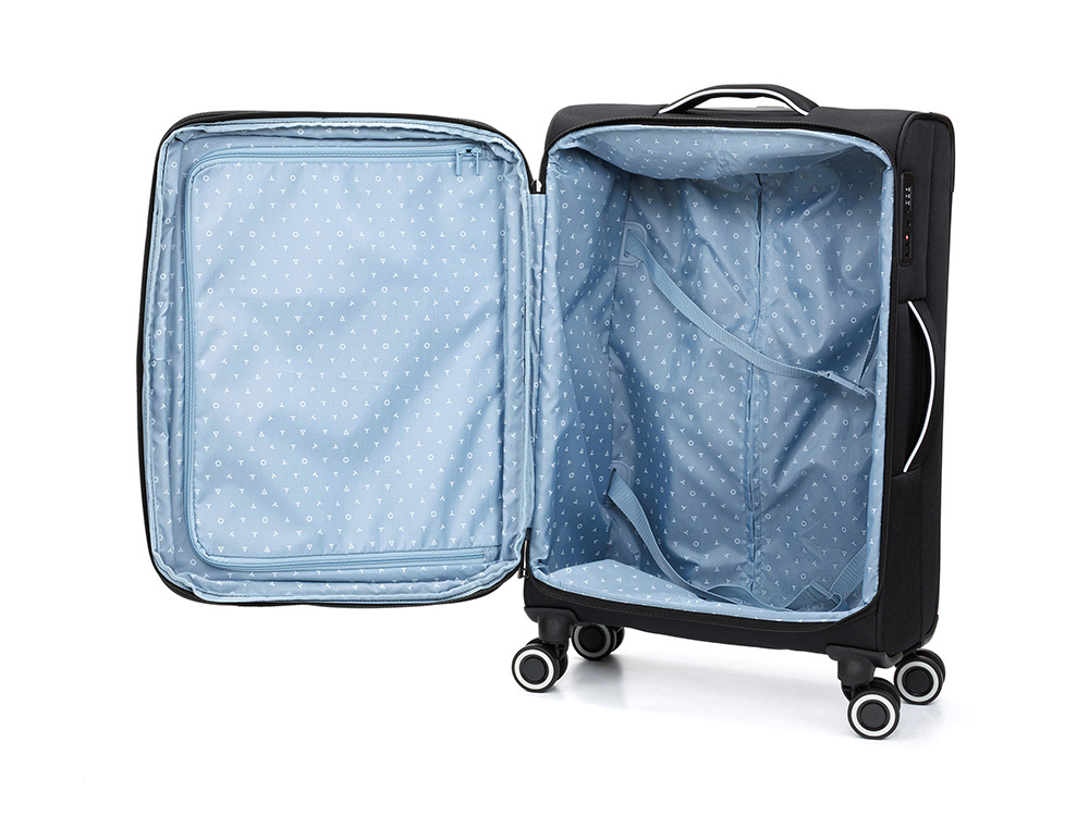 Чемодан TORBER НЕРО, чёрный, переработанный ПЭТ, 44 х 25 х 67 см, 63 л-5