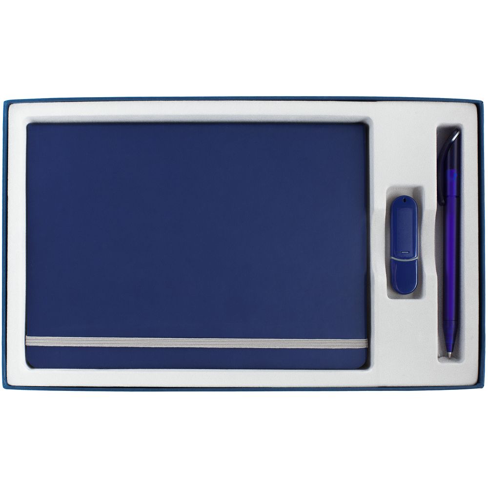 Коробка In Form с ложементом под ежедневник, флешку, ручку, ver. 2, синяя-3