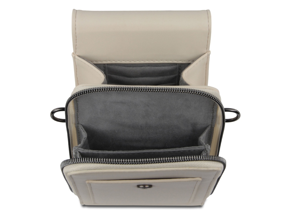 Сумка наплечная BUGATTI Almata, бежевая, полиуретан, 11х4х19 см-2