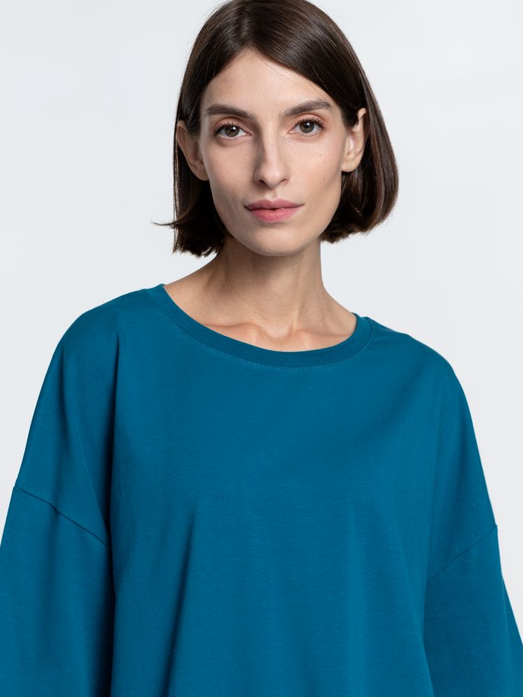 Футболка унисекс оверсайз Crosstown, бирюзовая (морская волна)-3