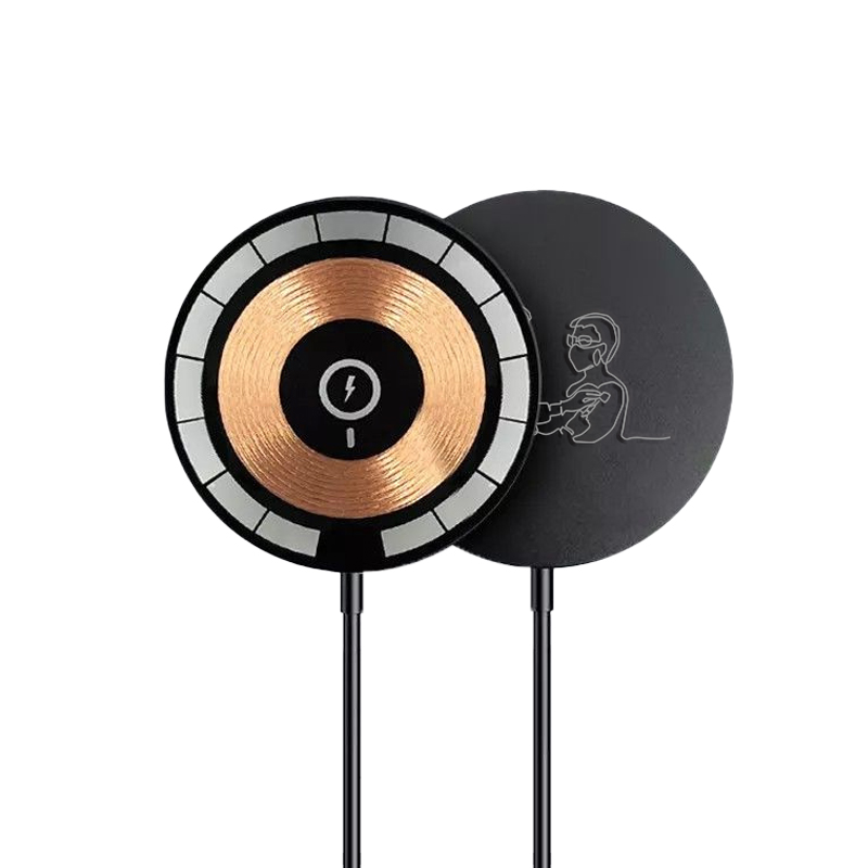 Беспроводное магнитное зарядное устройство Aphia 15W, Черный-2