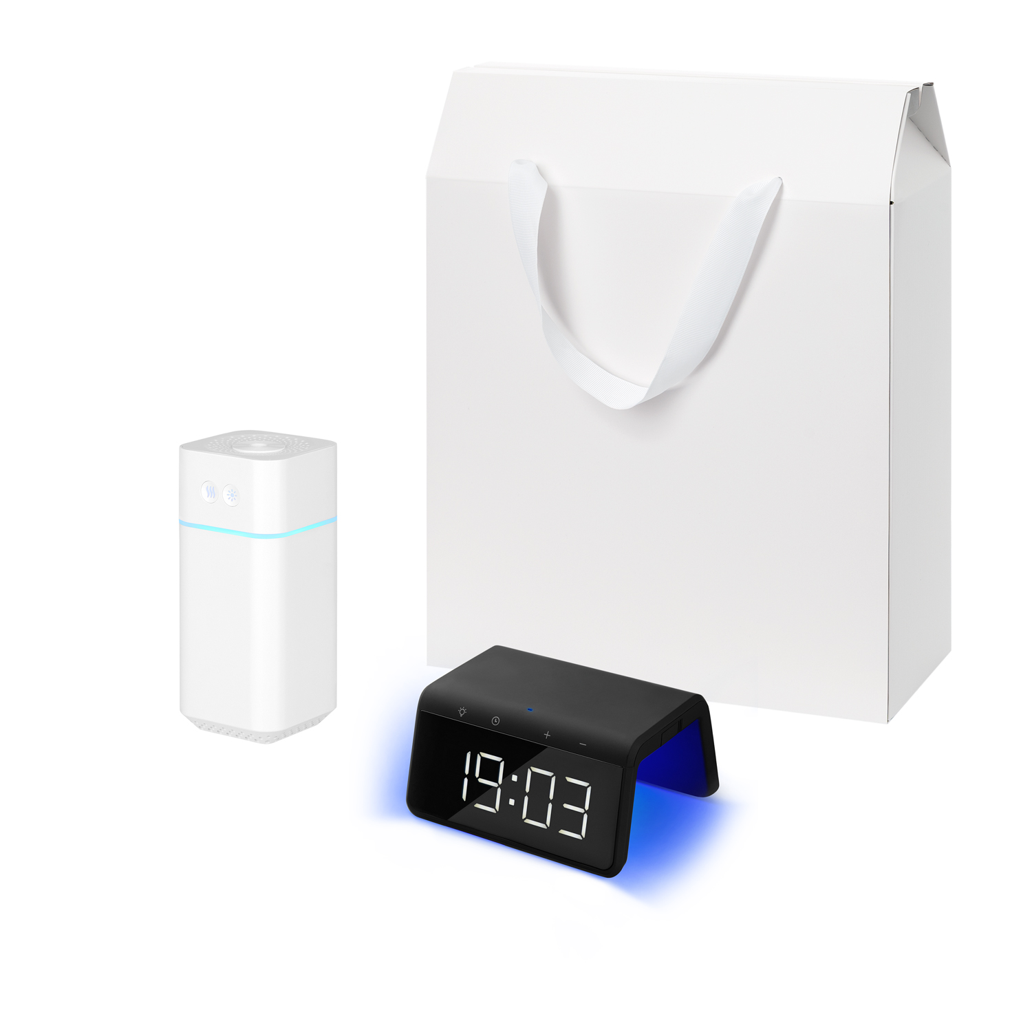 Подарочный набор Клауд НЕО, Флейм (Cloud NEO, Flame), черный (увлажнитель воздуха, зарядное устройство)-0