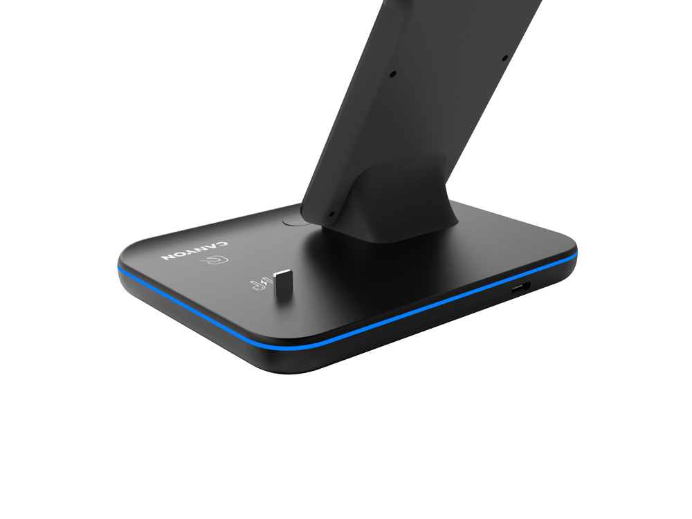 Беспроводное зарядное устройство для гаджетов 3-в-1 с технологией QI Canyon WS-302 (CNS-WCS302B), черный-2