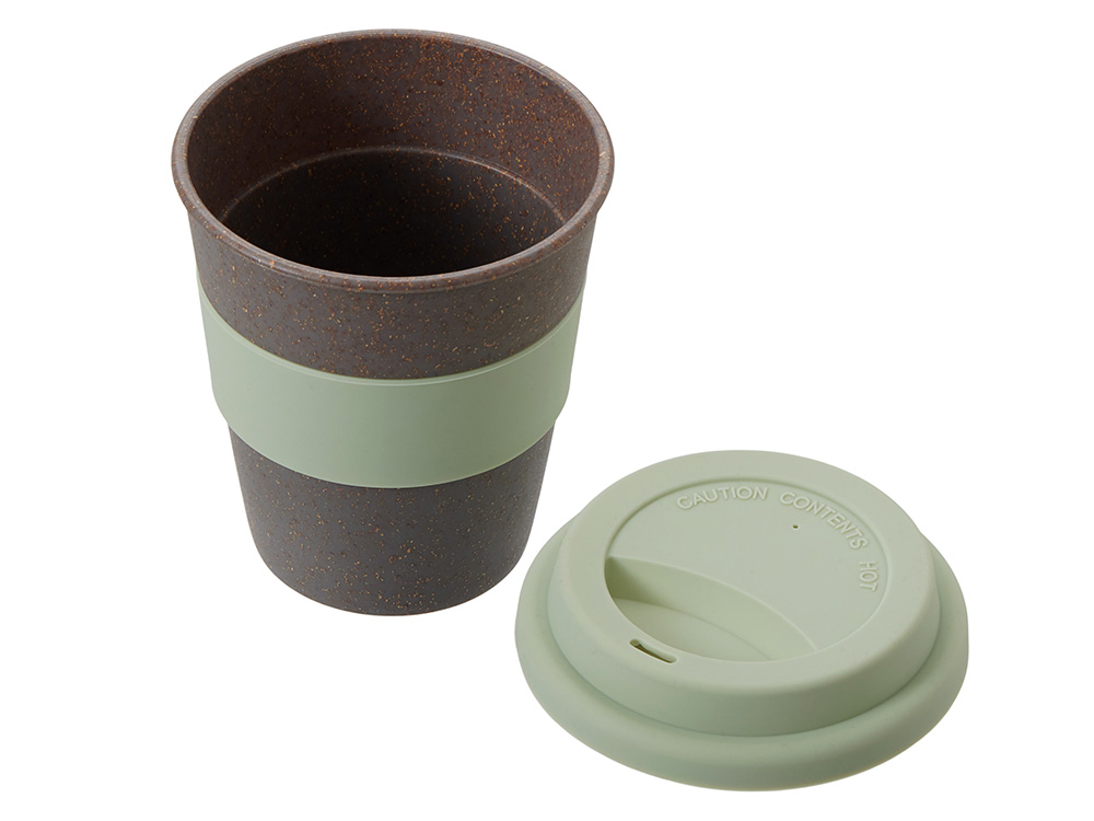 Стакан с силиконовой крышкой Cafe, olive-1