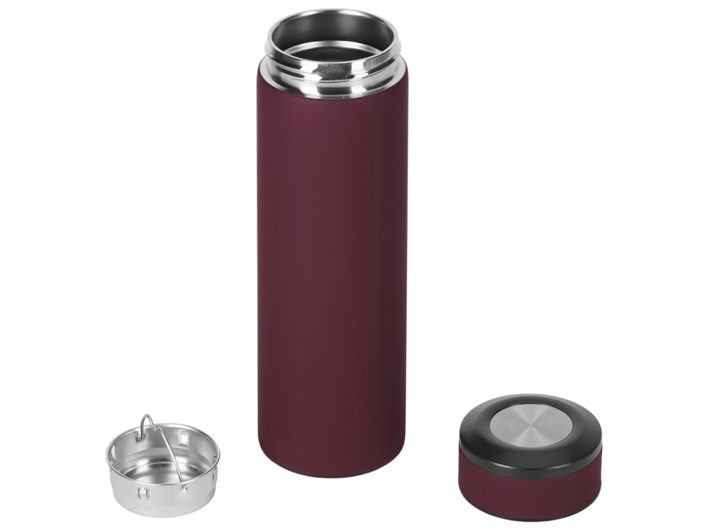 Термос Confident с покрытием soft-touch 420мл, бургунди-1