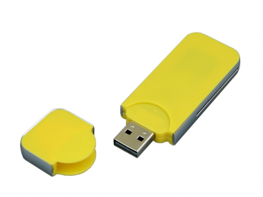 USB-флешка на 128 Гб в стиле I-phone, прямоугольнй формы, желтый-1