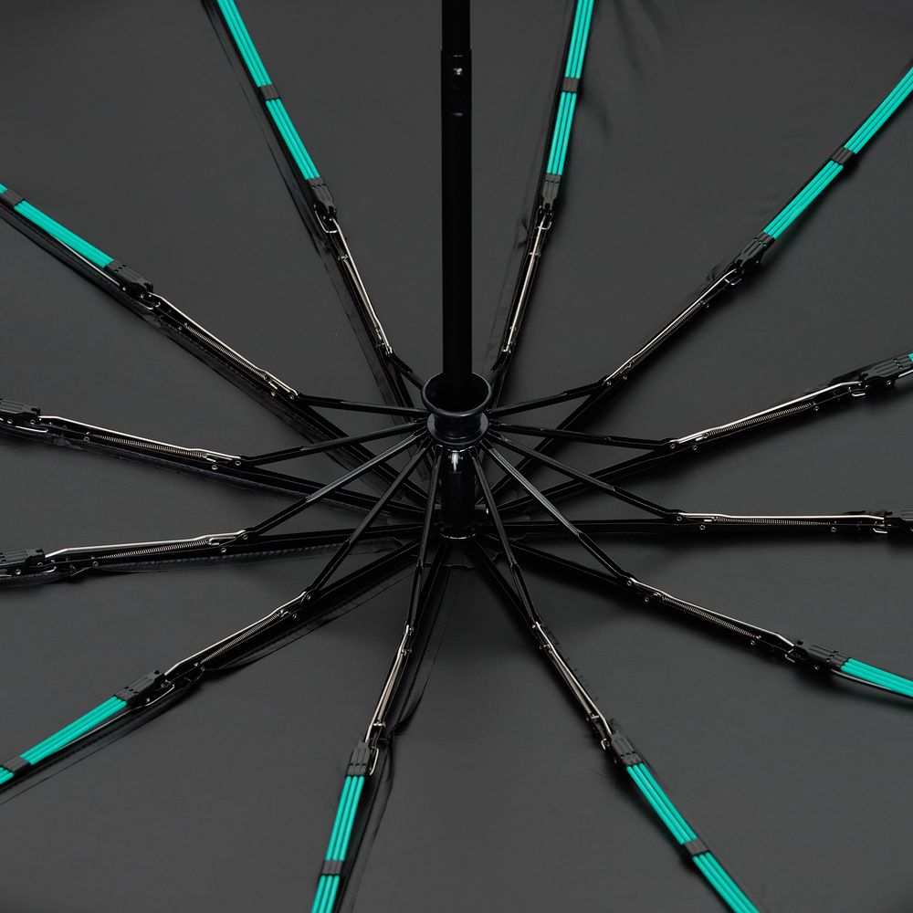 Зонт складной с УФ-защитой Ribstar, черный-2