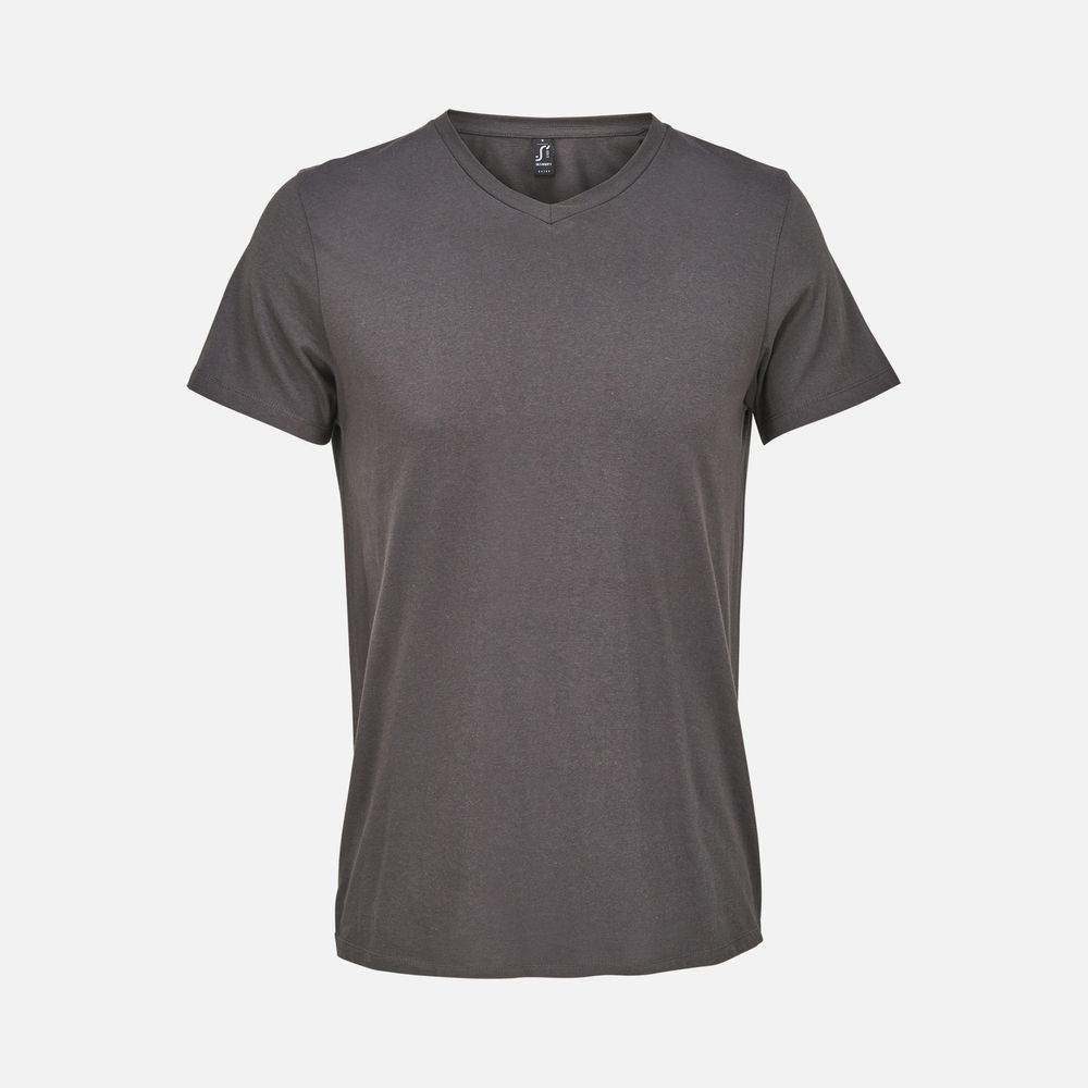 Футболка унисекс Regent с V-образным вырезом, темно-серая-0