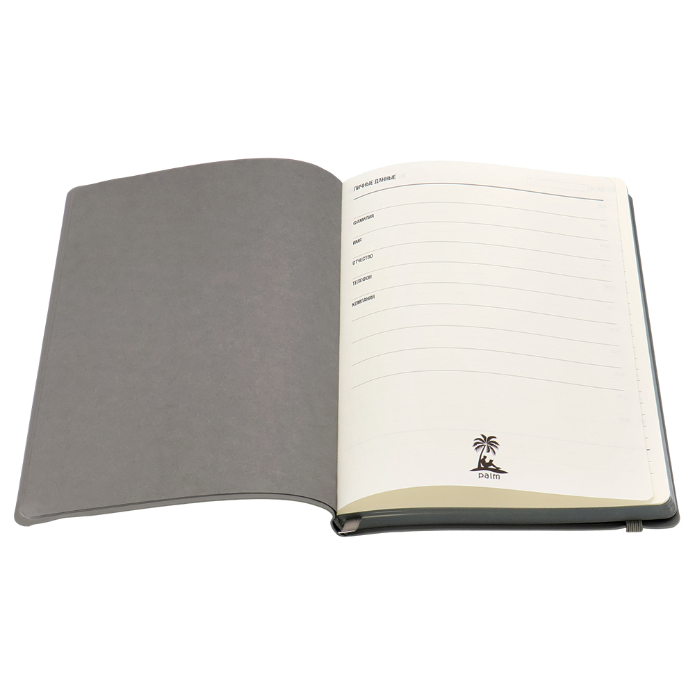 Ежедневник A5 недатированный Dante в мягком переплёте софт-тач, Серый-1
