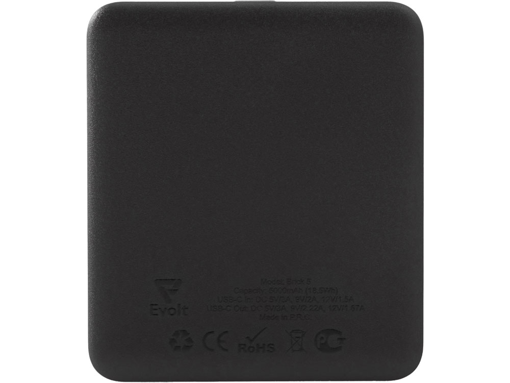 Внешний аккумулятор Brick 5 с быстрой зарядкой PD, 5000 мАч, черный-3