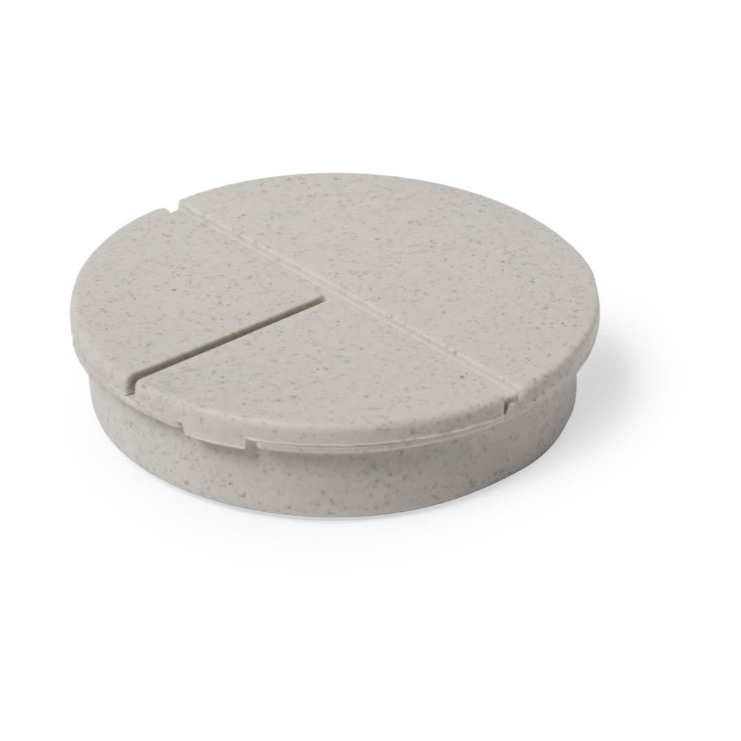 Таблетница BETUR, 3 отсека, h=1,7 cm, d=7,5 см; пластик, бамбуковое волокно, бежевый-1