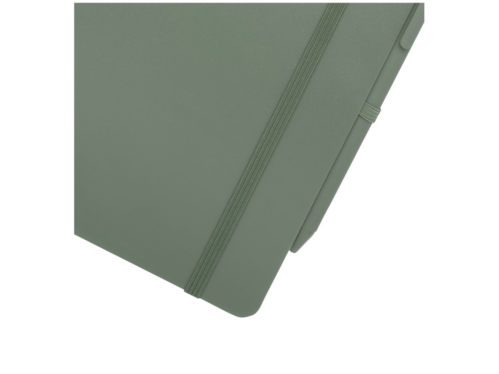 Блокнот Thalaasa формата А5 в твердой обложке из океанического пластика с шариковой ручкой - Зеленый яркий-4