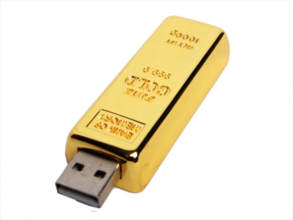 USB-флешка на 32 Гб в виде слитка золота, золотой-0