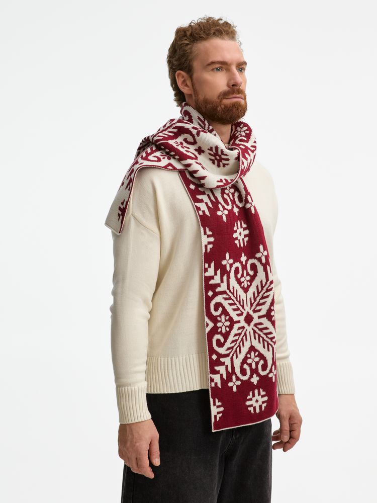 Шарф Wintertude L, красный с белым-4