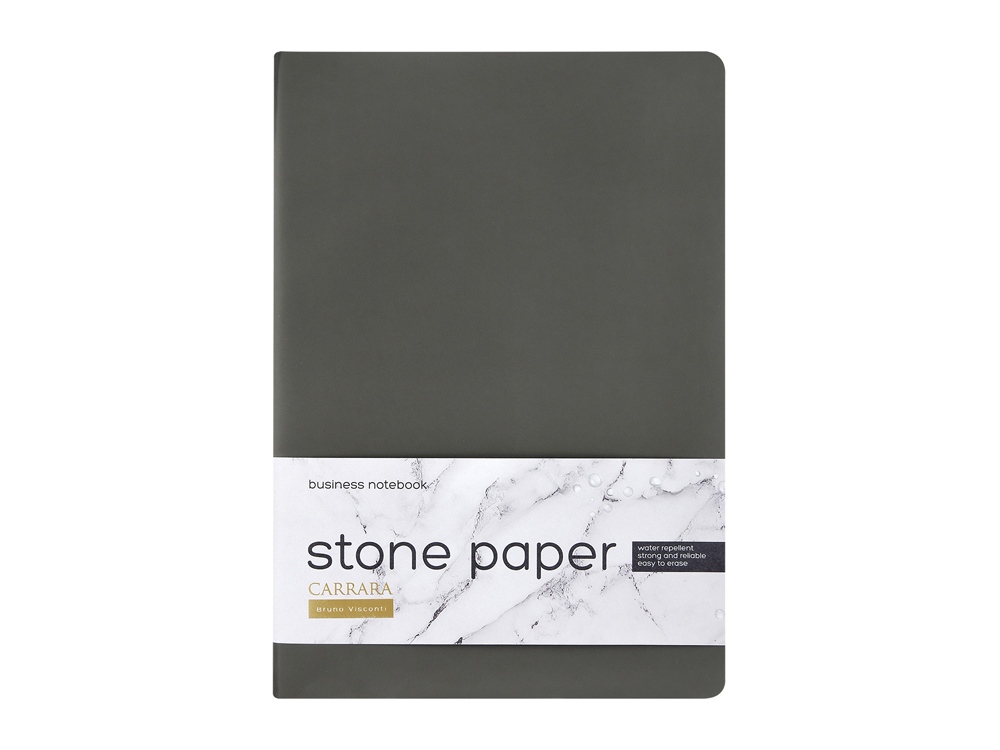 Тетрадь с каменной бумагой А5 Carrara 40 л., линейка, серый-1