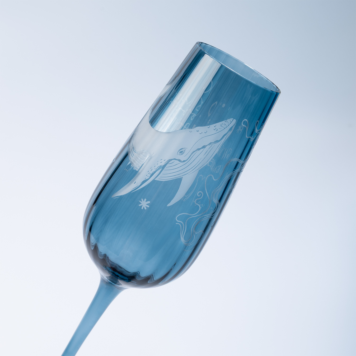 Бокал для шампанского Toscana, синий-10