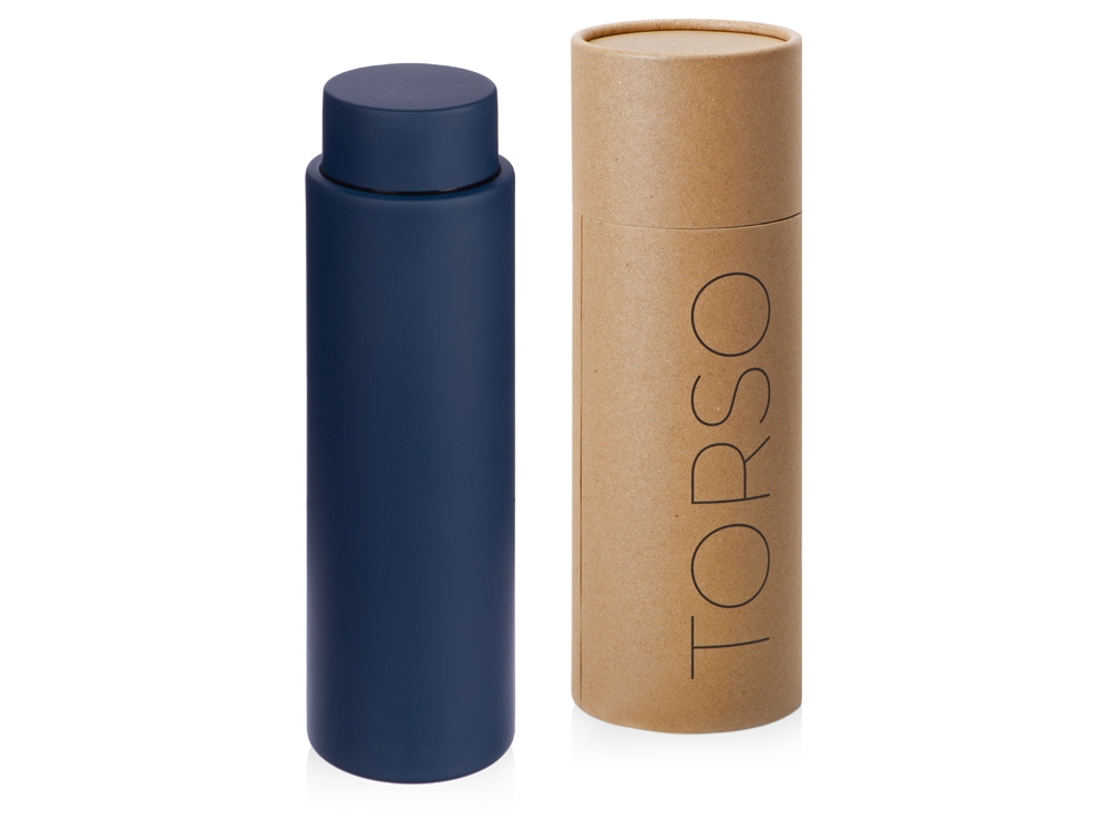 Вакуумный термос с двойными стенками и медным слоем Torso, 480 мл, темно-синий-0