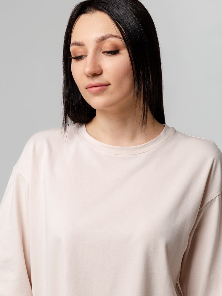 Футболка унисекс оверсайз Street Vibes, бежевая-4