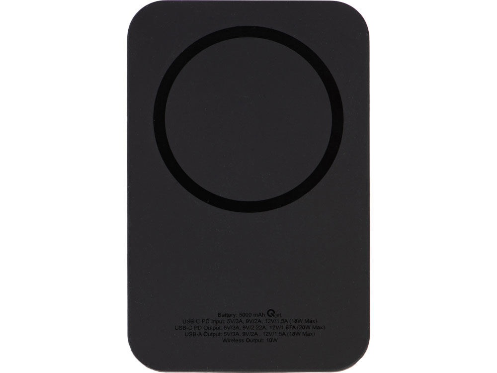 Магнитный беспроводной внешний аккумулятор MagnetIQ, 5000 mah, 10 W, черный-2