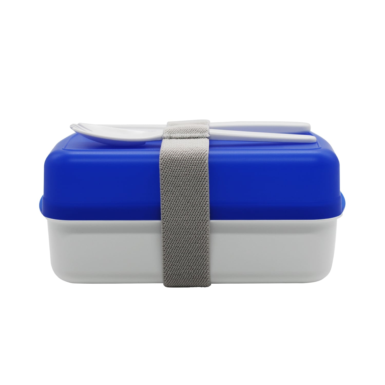 Ланч-бокс Lunch Blue line со столовыми приборами (синий)-1