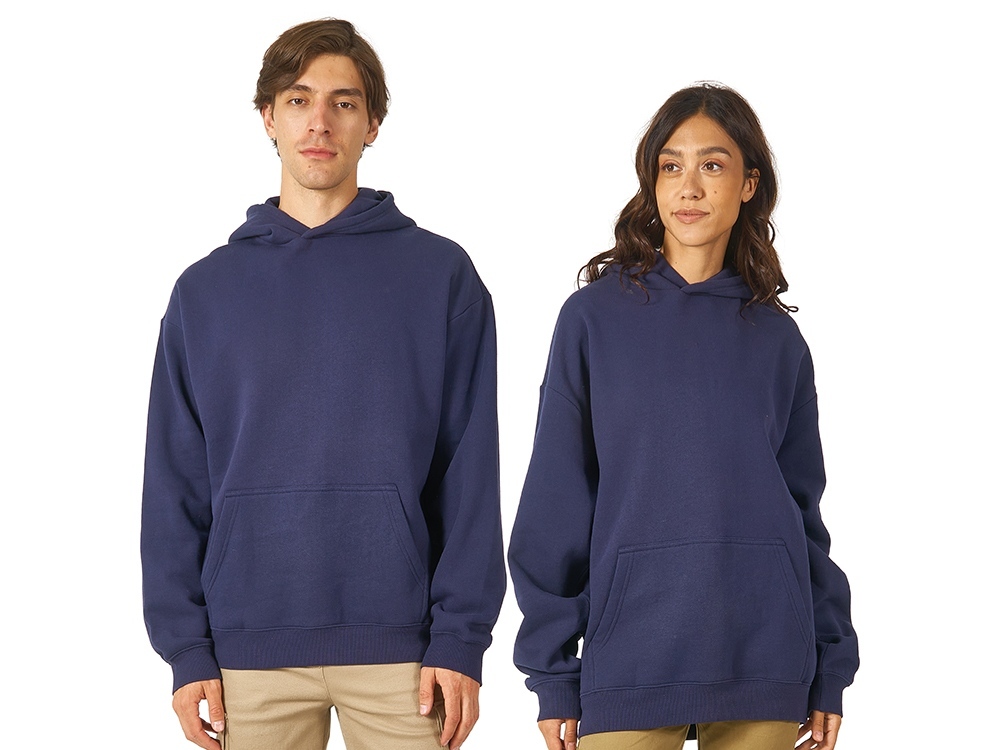 Толстовка с капюшоном оверсайз Berlin унисекс, темно-синий-0