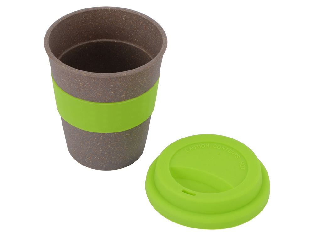 Стакан с силиконовой крышкой Cafe, зеленое яблоко-1