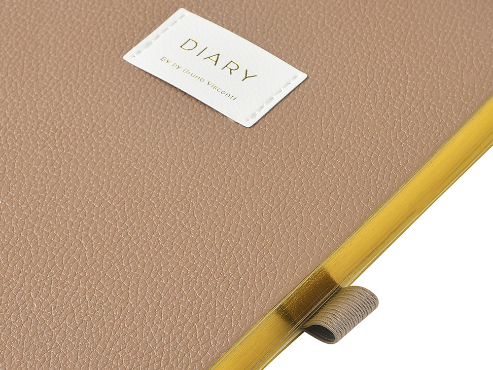 Ежедневник недатированный А5 Total beige с нашивкой, бежевый-5