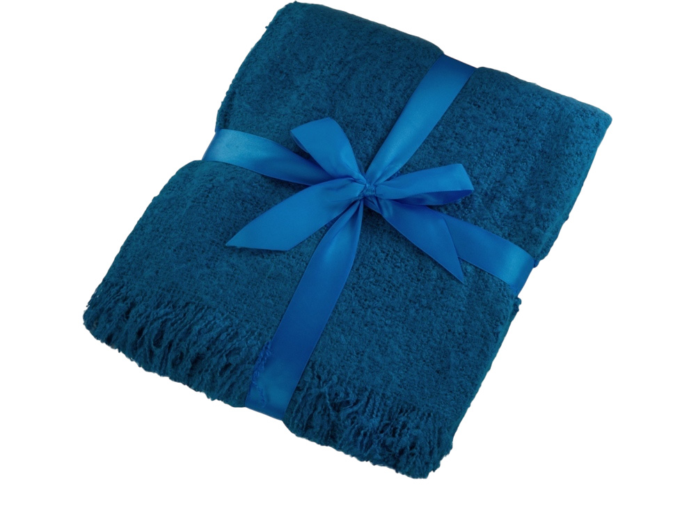 Плед акриловый Mohair, синий-6