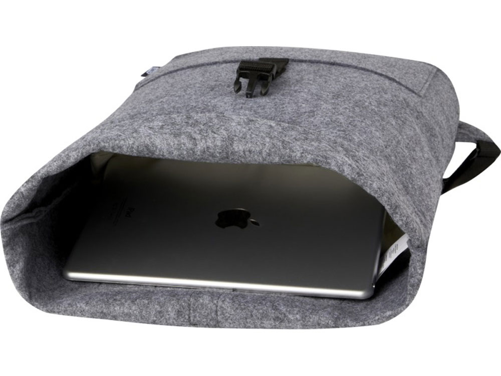 Велосумка Felta 13 л из фетра, переработанного по стандарту GRS, со скручиваемым верхом, средне-серый-4