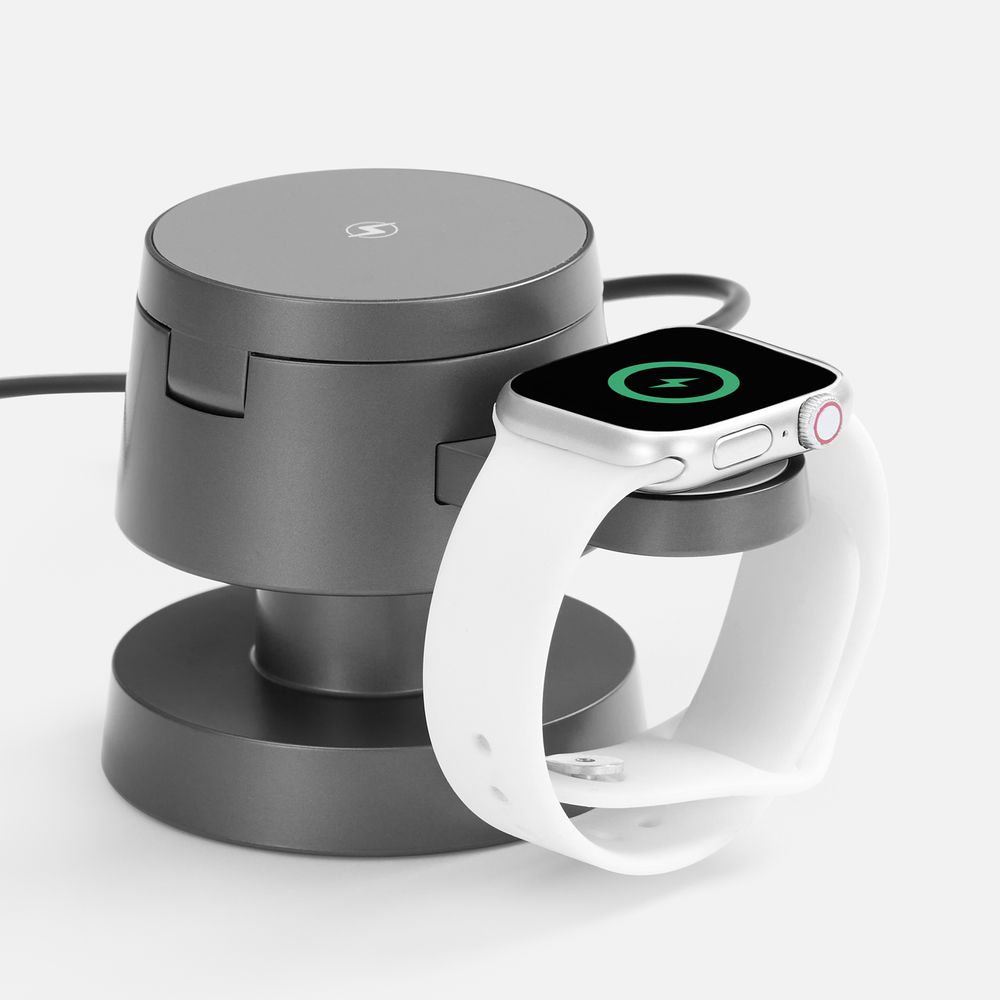 Станция беспроводной зарядки с подсветкой Lume, серая-2